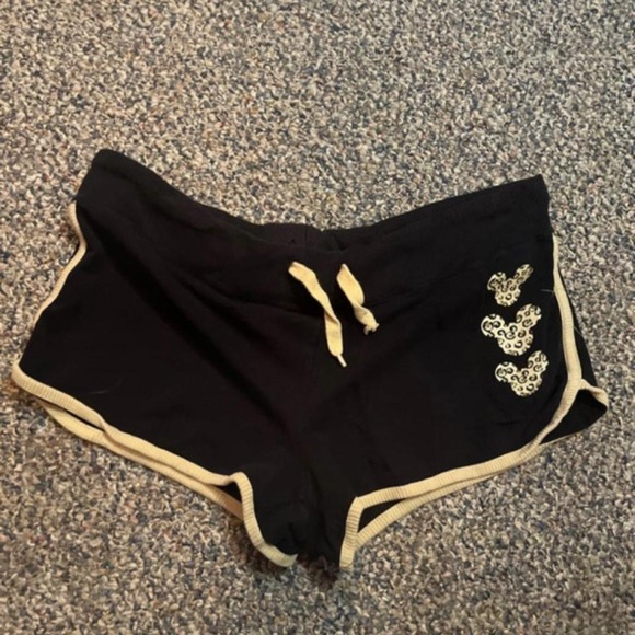 Disney Pants - Disney Minnie Mouse Cheetah Print Micro Mini Shorts Black Low Rise XL